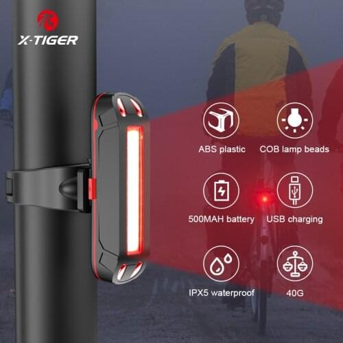 X-Tiger Bike Rear Light Super Bright Led Bicycle Light USB Rechargeable Seatpost Fork Light Safety Warning Bicycle Taillight