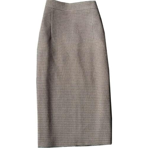 High Waist Plaid Skirts Women 2020 spring Fashion Vintage split office lady Pencil Skirt plus size 2XL