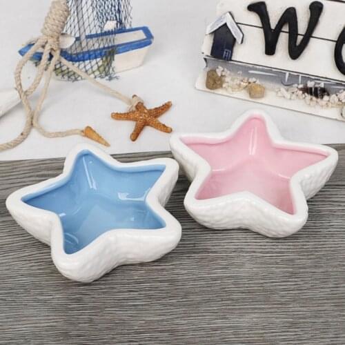 1pcs Hamster Bowl Creative Star Shape Ceramic Pet Bowl Pet Food Bowl for Small Pets