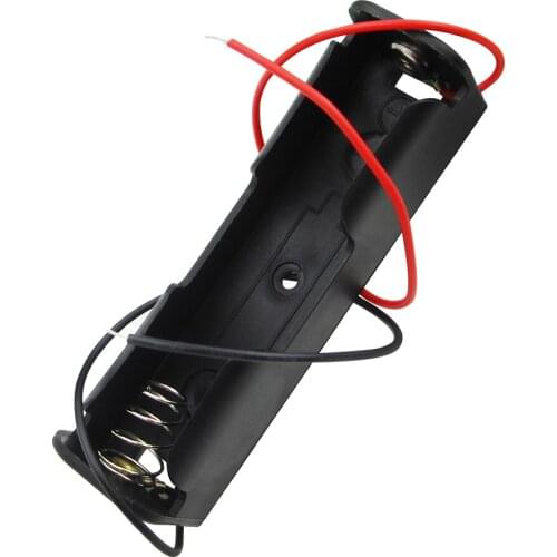 10Pcs/lot 18650 Battery Li-ion 3.7V Clip battery holder Box Case Black With Wire Lead battery holders
