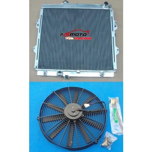 3 Core Aluminum Alloy Radiator +FAN 1997-2005 For Toyota Hilux RZN149 - RZN174 2.7L Petrol 05 04 03 02 01