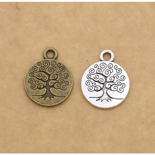 30PCS Antique Silver Plated Tree of Life Charms Pendants for Jewelry Making Bracelet DIY Craft Accessories