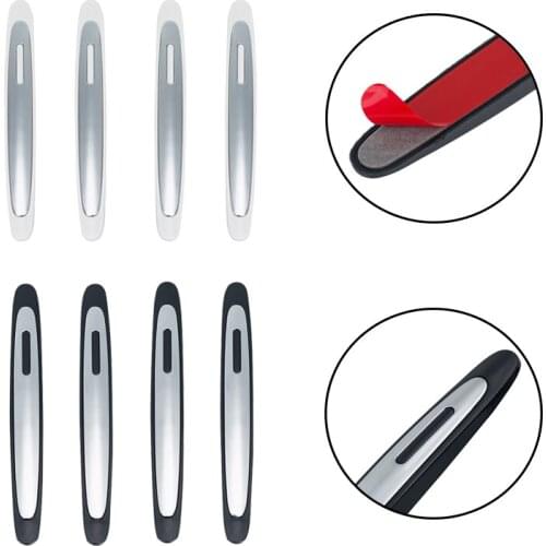 4 Pcs Universal Car Door Edge Window Bumper Protection Strips Rubber Sticker Scratch Collision Guard Protective Trim Pads