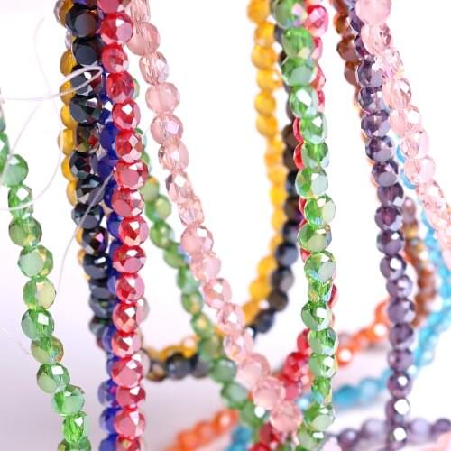 95PCS/LOT Scrub Bread Beaded Plated Glass AB 6MM Crafts Materials Jewelry DIY Beads Chinese Crystal Flat Beading Wholesale