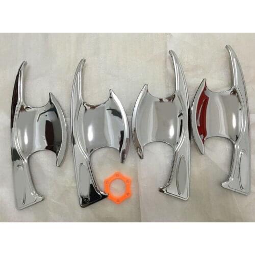 For toyota fortuner 2017 accessories door handle insert bowl trim for toyota fortuner 2015 2016 suv car chrome trim plate parts