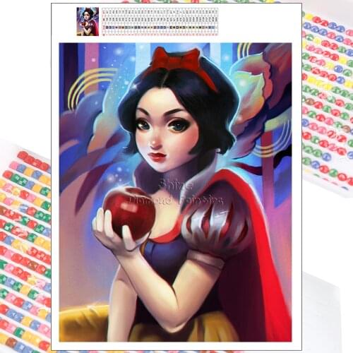 Diamond Painting Disney Snow White 5D DIY Full Drill Villain Witch Mosaic Cartoon Cross Stitch Kits Rhinestone Home Decoration