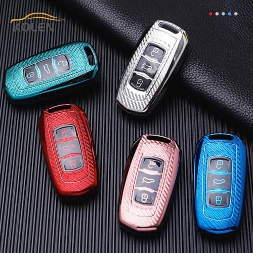Carbon Fiber TPU Car Smart Key Case Cover Shell Fob For Geely Atlas Boyue NL3 EX7 Emarand Emgrarand X7 SUV Borui GC9 Accessories