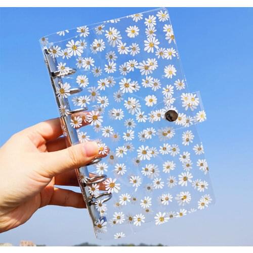 A6 Dazzle Color Loose leaf Notebook PVC Accessory Sheet Shell Office Transparent Concise 6 Holes Binder Planner Cover Journal