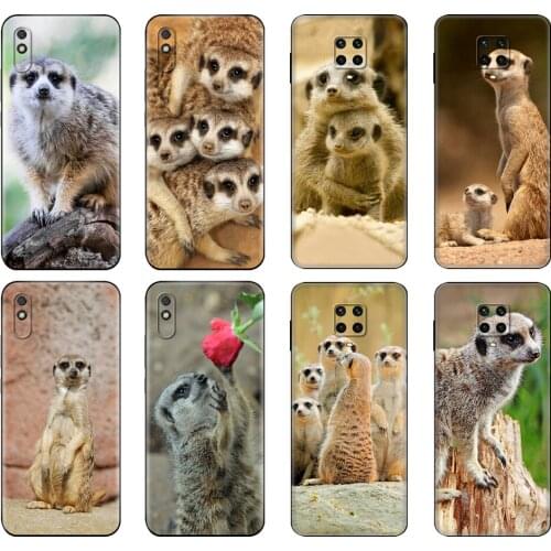 Black tpu Case For Xiaomi Redmi 7A 8 8A 9 9A 9C Case Redmi Note 8T 8 Pro T Note 9 9S 9 Pro Case animal mob of meerkats
