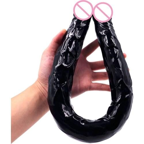 Double Dildo super long 21.5 Inch Flexible Soft penis Vagina and Anal Women Gay Lesbian Double Ended Dong Sex Toy