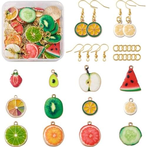 Fruit Resin Charms Apple Banana Pinapple Enamel Pendants For Necklace Bracelet Dangle Earrings DIY Jewelry Making Accessories