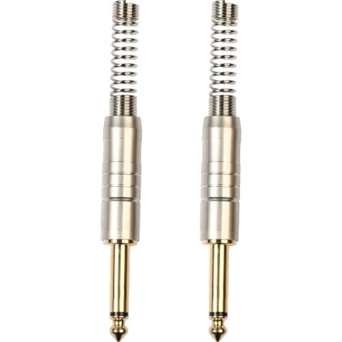 Pack of 2 Alloy 6.35mm Mono Gold Plated Jack Connector Audio Video DIY