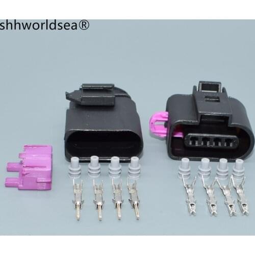 Shhworldsea 5sets 1.5mm male&female Kit 4 Way air press sensor Connector Repair Kit For A4 A6 VW NEW 1J0 973 704 1J0973704