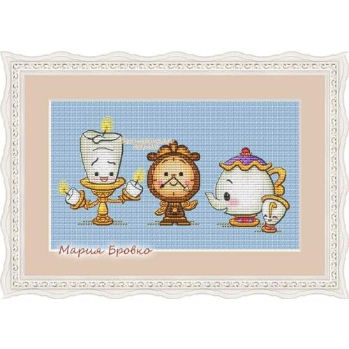ZZ Counted Cross Stitch Kit Beauty and Beast Machine Servant Needlework For Embroidery 14ct Cross Stitch