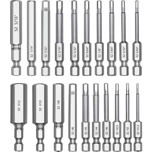 VSTA 1.5-12mm 20PC Hex Drill Bits Set for Glass Ceramic Concrete Hole Opener Brick Hard Alloy Triangle Bit Tool Kit
