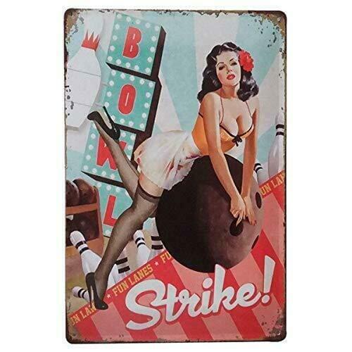 Coffee Beer Sign Fashion Coffee Decor 8x12Inch,Pin Up Girl Sexy,Funny Vintage Metal Tin Signs Plaque Wall Art for Garage Man