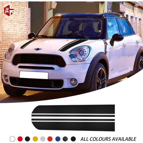 Car Hood Decal Bonnet Stripes Line Engine Cover Vinyl Body Sticker For MINI Countryman R60 2010-2016 Clubman R55 Accessories