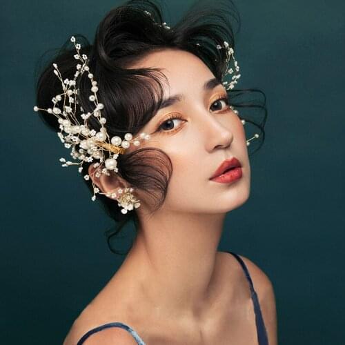 NiuShuya Wedding Head Pearl Hairpins for brides Handmade Women Head Ornaments Bridal Hair Clips Accessories Jewelries