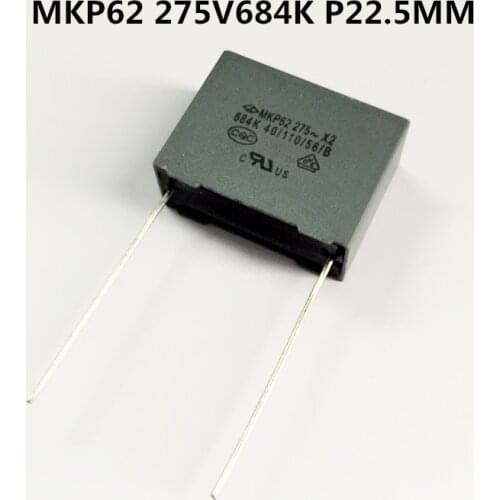 New 5pcs/lot MKP62 684K 275V P=27.5MM 684 0.68UF X2 C42P2684 31.5X12.5X21.5mm spacing27.5mm