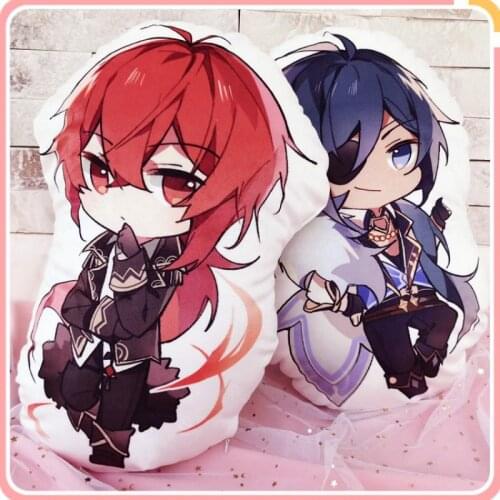 40cm New Game Genshin Impact Cosplay Cartoon Figures Printing Dolls Plush Stuffed Toys Throw Pillow Bed Cushion Toy Plushies