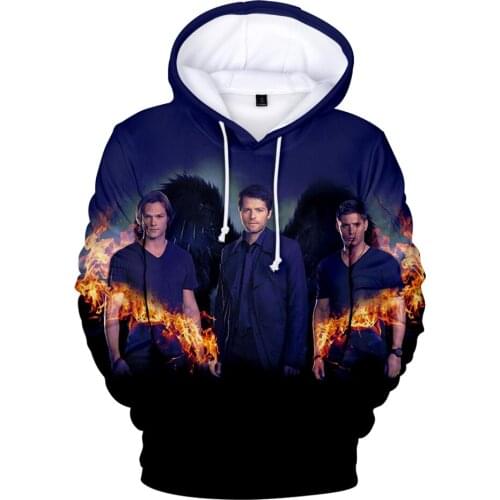 Newest Supernatural 3D Hoodies Men/Women Autumn Winter Harajuku Casual Sweatshirts 3D Print Supernatural Mens Hoodie Clothing