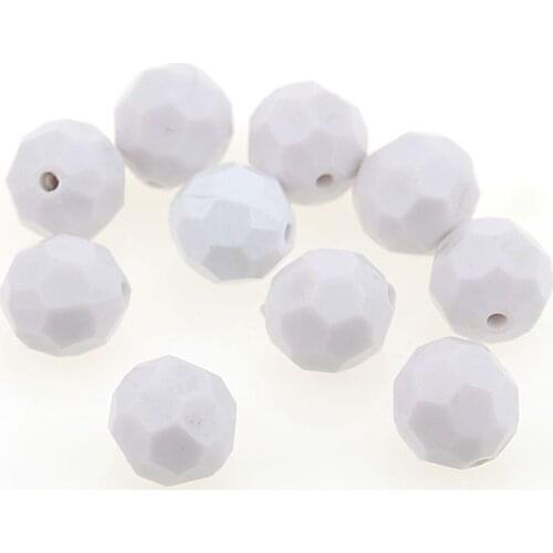 New Arrival 100 Pcs/Lot 12MM Plain Solid Color Acrylic Faceted Round Charm Beads For Diy Jewelry Making