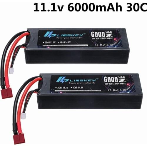 Upgrade Power 11.1v 6000maH 30/60C Lipo Batterry For RC Drone Boat Quodcopter Spare Parts 3s 11.1v Rechargeable Battery T/XT60