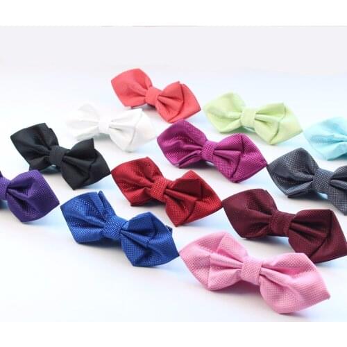 Sharp Corner Plaid Bowties Groom Mens Solid Fashion Cravat For Men Butterfly Gravata Male Marriage Wedding Party Bow Ties