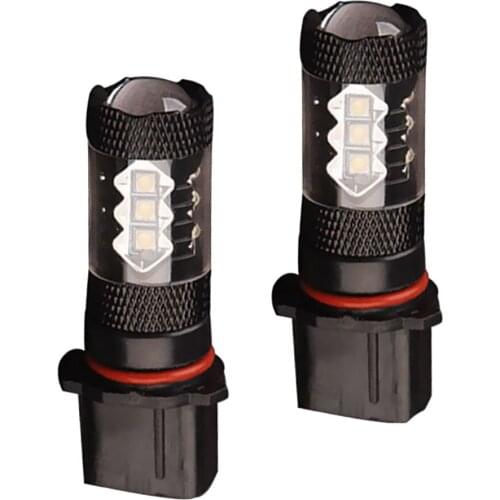 P13W Base White LED Bulb 2 Pieces For Universal Execution Auto Fog Lights