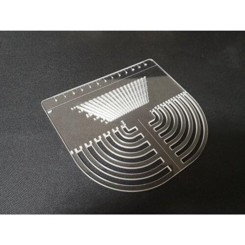 Transparent acrylic multi-function stitch hole distance adjustment ruler ruler rounded ruler 3 to 1 multi-pitch cutting 2.7mm