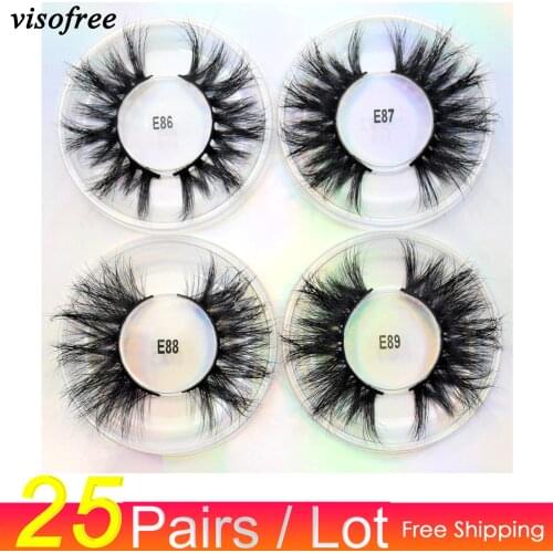 25 pairs/lot 25mm Lashes 3D Mink Eyelashes Handmade Dramatic Lashes Mink Full Volume False Eyelash Makeup cilios visofree lashes