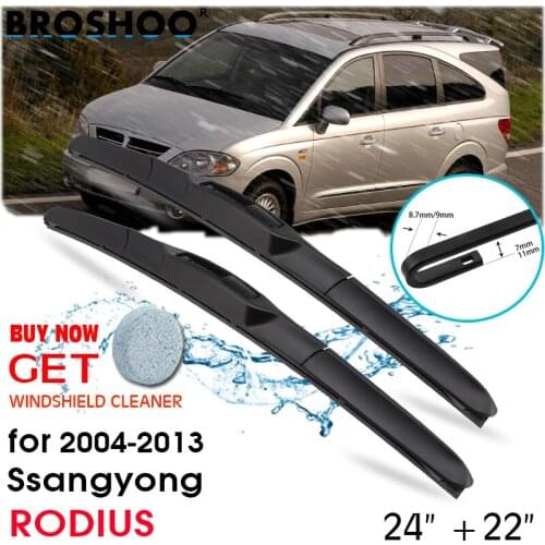 Car Wiper Blade Window Windscreen Windshield Wipers Blades J hook Arm Auto Accessories For Ssangyong Rodius 24''+22'' 2004-2013