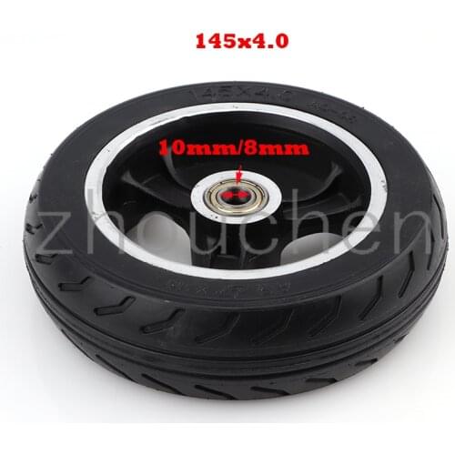 145x4.0 Electric Motorcycle Scooter Expanded Solid Tire 6 Inch Rubber Wheel Aluminum Bearing Tubeless Tire