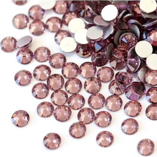 SS3-SS34 Lt.amethyst Nail Rhinestones Flatback Glass Strass Purple Glitter Non HotFix Rhinestone For DIY Nails Design H0030