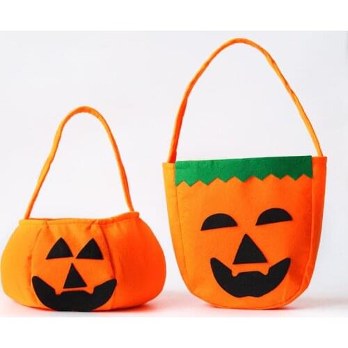 Halloween Pumpkin Bag Portable Three-dimensional Non-woven Bag Candy Bag Halloween Product Makeup Costume Props