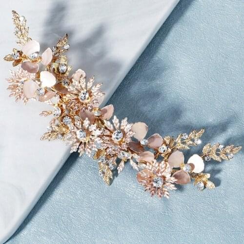 Vintage Gold Silver Color Hair Clip Floral Bridal Barrette Leaf Women Headpiece Handmade Wedding Prom Hair piece
