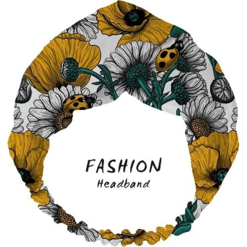 2020 Fashion Women Summer Hair Accessories Hair Bands The Meadow In Yellow Print Headbands Cross Bandanas Scrunchies HairBands