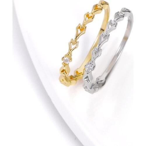 Newly Designed Womens Ring Love Heart Small Zircon Exquisite Jewelry Girl Simple Finger Ring Wedding Gift Jewelry BFF 2021