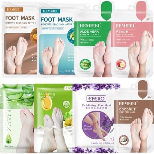 1pairs Foot Peeling Mask for Pedicure Exfoliating Mask Aloe Vera Vitamin C Lavender Remove Callus Repair Moisturizing Foot Patch