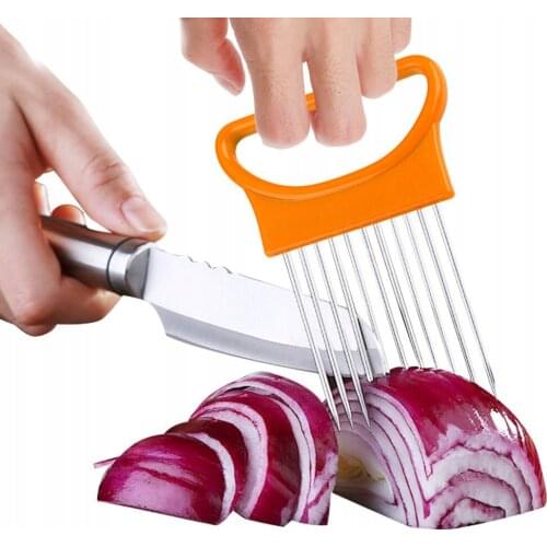 1PC Onion Tomato Vegetable Slicer Cutting Aid Guide Holder Slicing Cutter Gadget
