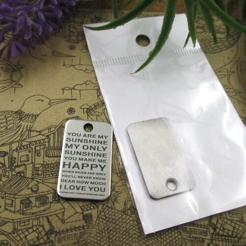 10pcs--"YOU ARE MY SUNSHINE MY ONLY SUNSHINE ..."stainless steel charms 5 styles for choosing DIY Charms for necklace bracelets