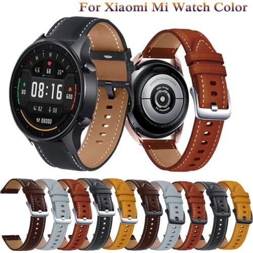 22mm Leather Strap Watchband Wristband For Xiaomi MI Watch Color Wriststrap Quick Releas Bracelet For Amazfit GTR 2e / GTR 47mm