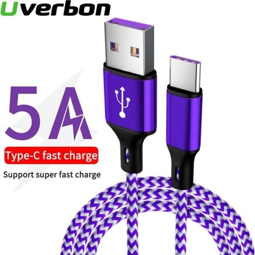 5A Type C Cable USB C Cable Type-C Super Fast Charging Charger Data Cable for For Huawei Mate 30 Pro Mate 20 P20 Pro Honor 10