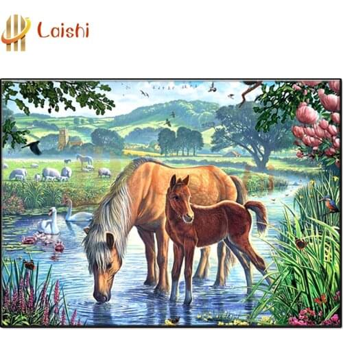 5D DIY Diamond Painting Natural landscape, horse, animal cross stitch home decor full square/round diamond mosaic embroidery