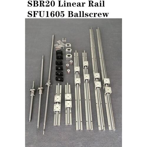 6 set SBR20 -300/700/700mm Linear Guide Rail + 3 set SFU1605 - 450/750/750mm Ballscrew set + 3 set BK/BF12 CNC Parts