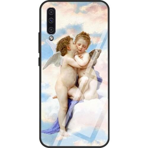 Angels Tempered Glass Case For Samsung A52 A12 A32 A42 A72 A31 A51 A71 A40 A50 A70 A20e A21S