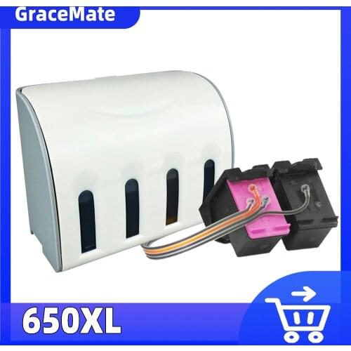 GraceMate 650 CISS Ink Compatible for Hp Deskjet 1015 1515 2515 2545 2645 3515 3545 4515 4645 Printer Ink Cartridges