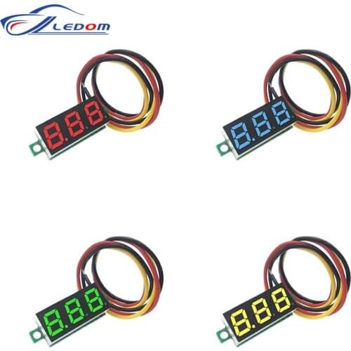 Digital Voltmeter DC 0V-100V LED Red Blue Green Yellow 0.28 Inch Voltage Meter Power Volt Tester Detector for Auto Car