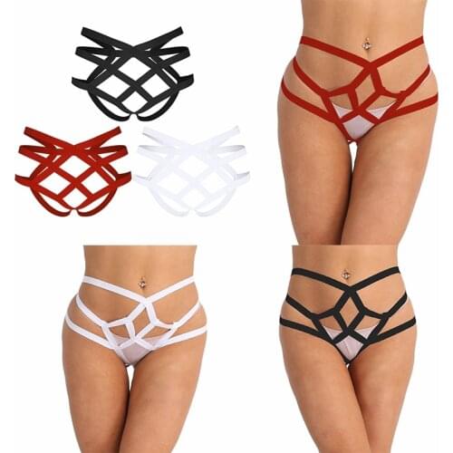 Erotic Harness Chest Harness Panties Sissy Women Width Cage Panties Bandeau Strappy Criss Cross Open Butt Briefs Underwear Thong