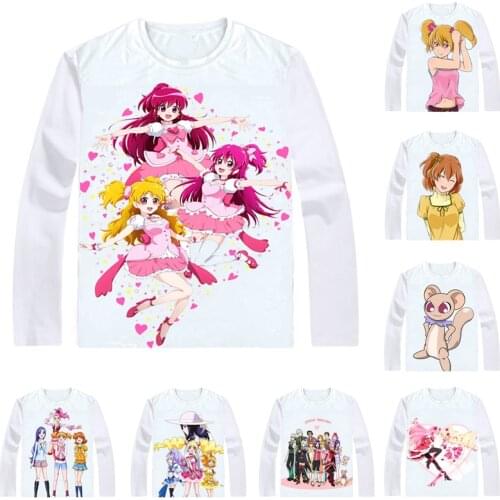 Fresh Pretty Cure T-Shirts Anime Long Sleeve Shirts Fresh Precure Glitter Force Eas Love Momozono Tart Inori Anime Cosplay Shirt